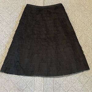 Vintage Jackie Jon New York Skirt Womens Size 8 Black Textured Ruffled Lined
